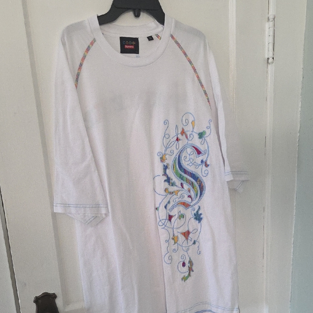 COOGI Supreme White Tee with Multicolor Logo